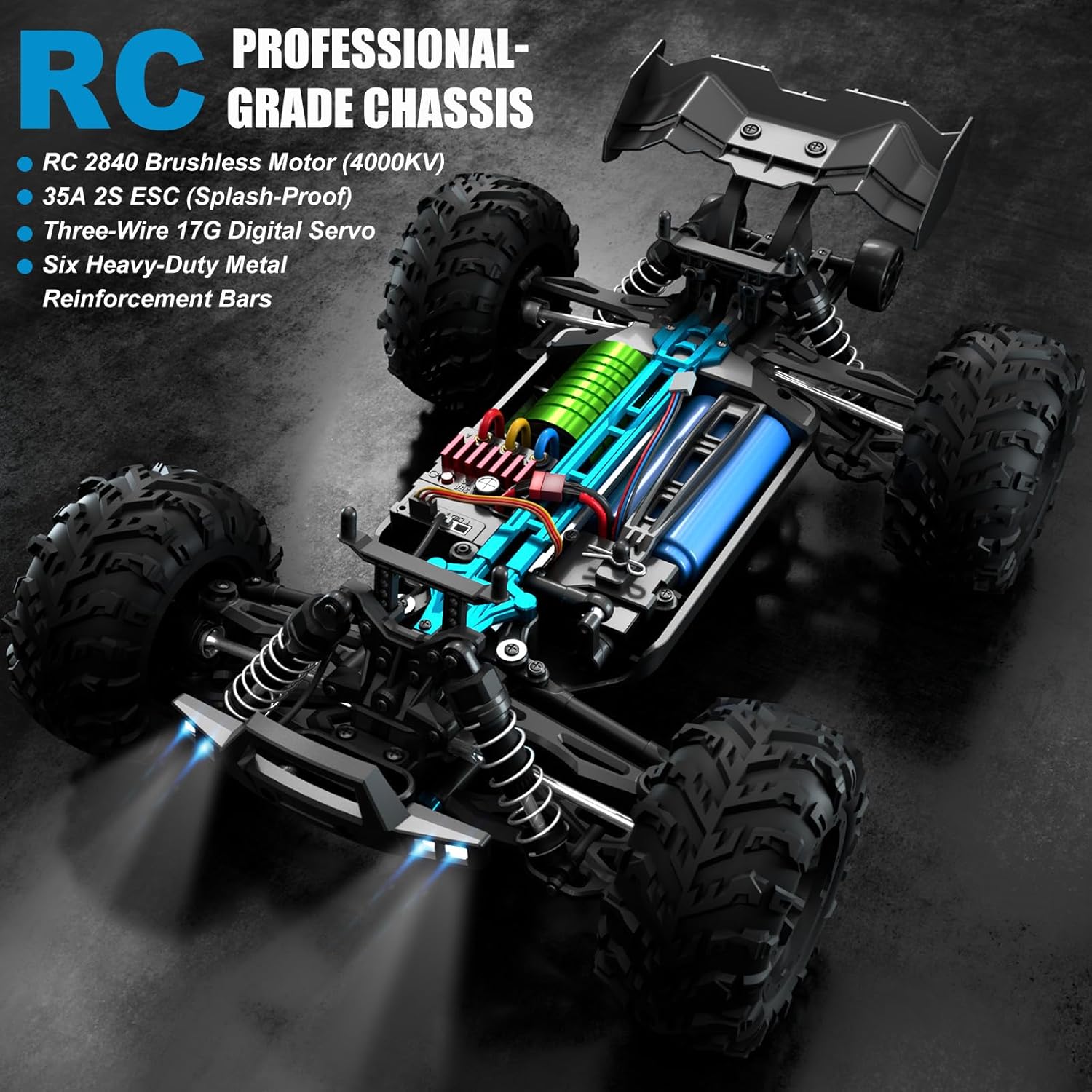 ブラシレスRCモンスタートラック 1:16スケール - 時速 - Rc Hobby Grade Monster Truck のレビューと価格