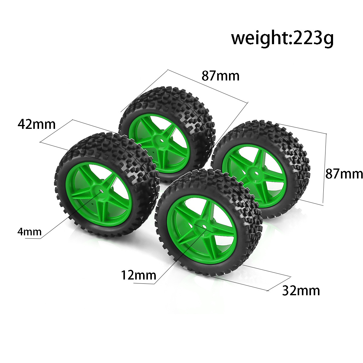 1/10 RCオフロードタイヤ＆ホイールリム12mm六角セッ - Rc Tire Foam Insert のレビューと価格