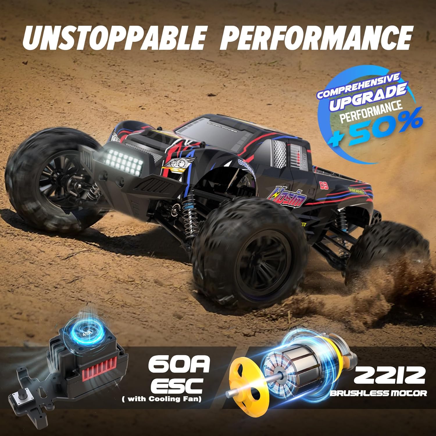 60+ km/h ブラシレスRCモンスタートラック 4WD  - Rc Hobby Grade Monster Truck のレビューと価格