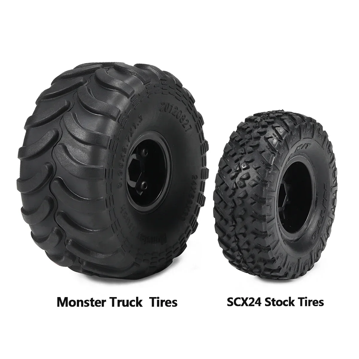 4個入りモンスタートラックタイヤ、ホイールリム付き、1:24 - Rc Tire Foam Insert のレビューと価格